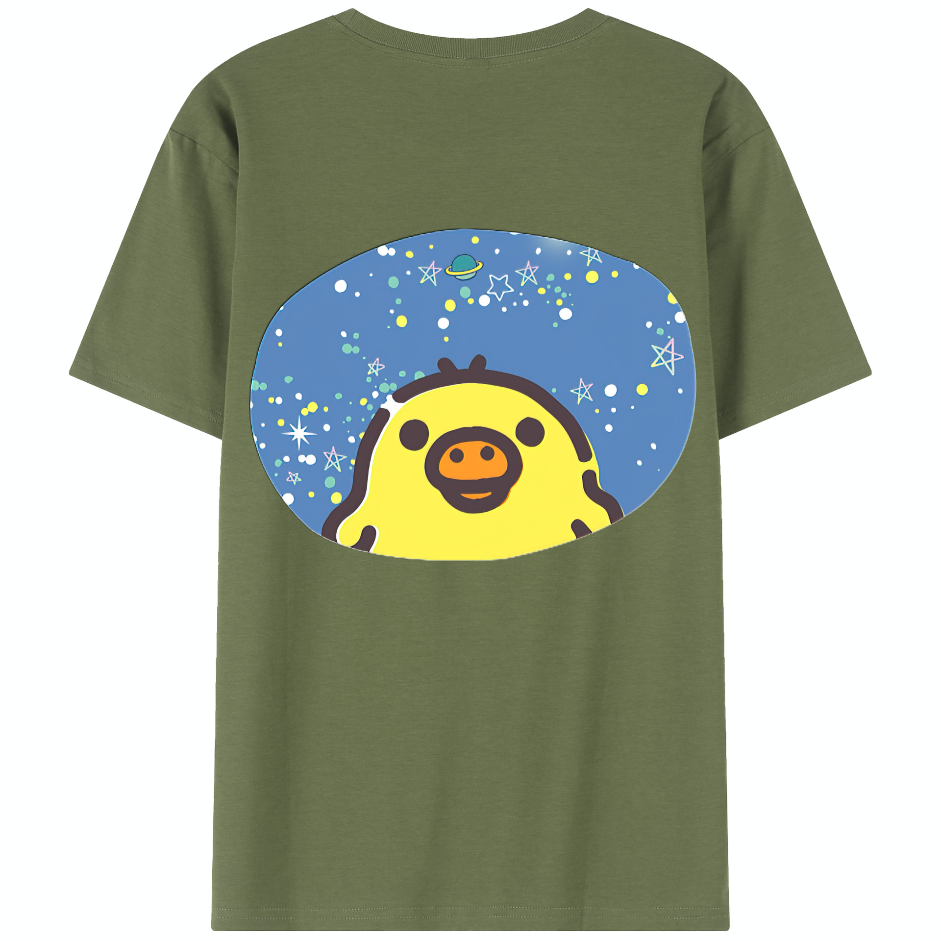 （画像用） リラックマ リラックマ キイロイトリ Rilakkuma Korilakkuma Kiiroitori 綿100％半袖Tシャツ（背面プリント）